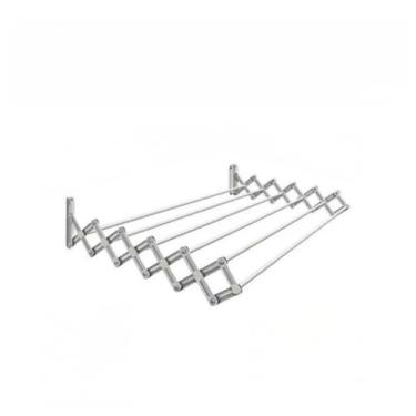 Imagem de Varal De Parede Sanfonado Dobravel Retratil Varios Tamanhos 40cm 50cm 60cm 80cm 100cm 120cm(120CM)