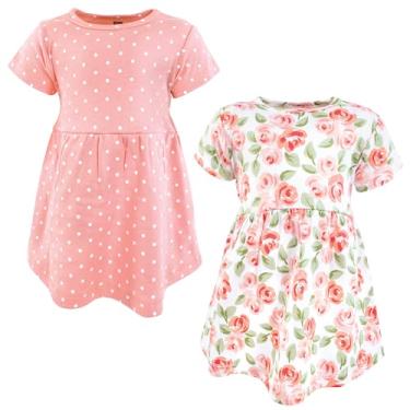 Imagem de Hudson Baby Vestidos de algodão para bebês e meninas, Coral floral, 6-9 Meses