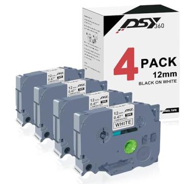Imagem de DSY360 Fita para etiquetar, substituição para Brother TZe-231 TZ-231, P Touch Label Tape, Tze Tape, para PT D200 D210 H110 D600 1230PC 1280, 12 mm 0,47 polegadas laminado preto sobre branco (pacote com 4)