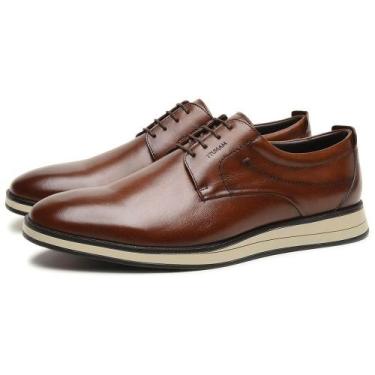 Imagem de Sapato Derby Casual Couro Masculino Cadarço Solado Elegante - Manutt, 