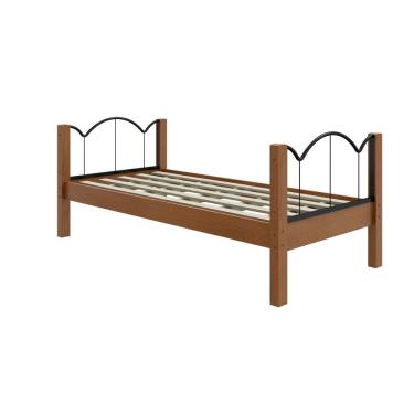 Imagem de Cama Solteiro Oasis Moderna MDF com Detalhes em Aço
