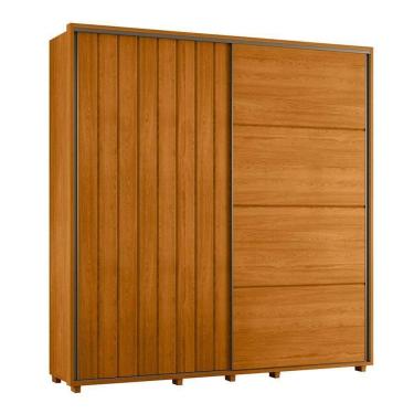 Imagem de Guarda-roupa Casal Monet Ripado 2 Portas De Correr 4 Gavetas - 7 Decor Cinamomo