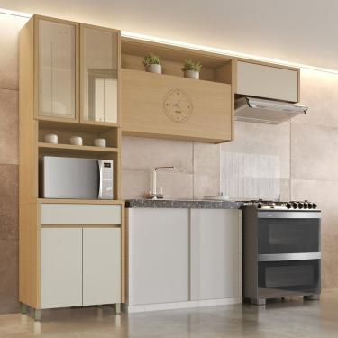Imagem de Cozinha Completa 3 Peças 6 Portas 1 Gavetas Carvalho/Greige