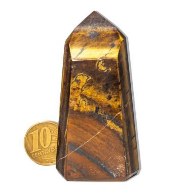 Imagem de Ponta Olho de Tigre Pedra Natural 60 a 90mm 50 a 100g Tipo B - Cristai