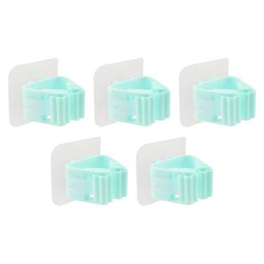 Imagem de Sscon 5 peças de suporte autoadesivo para vassoura, organizador para garagem, armário, cozinha, verde