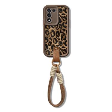 Imagem de YOGISU Para S21 Case Leopard Red Lips Alça de Pulso Corrente Cordão Capa (Para S21/J67-PKSS-Café)