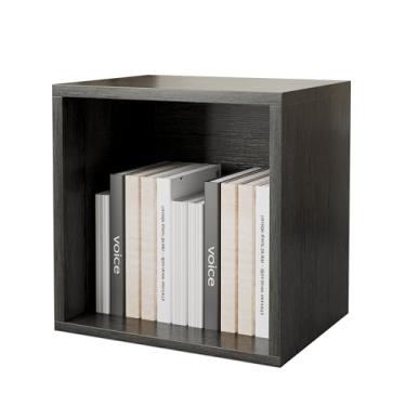 Imagem de FUSUNBAO Organizador de armazenamento mágico faça você mesmo cubos empilháveis para livros domésticos roupas brinquedo - sistema modular de armazenamento de cubos - escritório cúbico - armário de estante (carvalho francês, cubo geral)