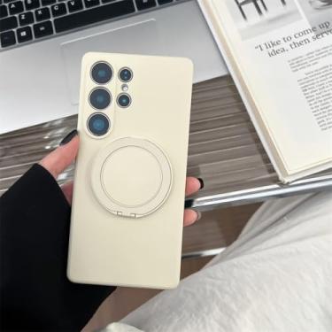 Imagem de Capa para Galaxy A54 5G com suporte giratório e magnético de silicone (para Galaxy A54 5G/Branco)