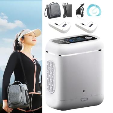 Imagem de CNAOHGHN Gerador De 0x2 Pulsado Leve,MáQuina De OxigêNio Ac 100~240 V, Com Bateria De 2 * 5000mah,ConcentraçãO De 90%±3%,1.2kg FáCil De Transportar,A Bateria Dura Cerca De 4 Horas