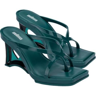 Imagem de Melissa - Salto de vidro feminino, cor verde/verde transp, tamanho: 10 M EUA