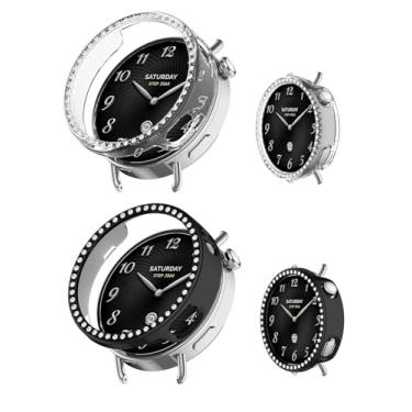 Imagem de Pacote com 2 capas para Xiaomi Watch S4 41 mm, capa protetora NOUKAJU Smartwatch, fácil de instalar, à prova de quedas, capa protetora para relógio inteligente Xiaomi Watch S4 41 mm (preto +