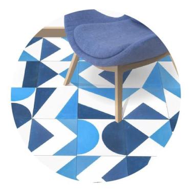 Imagem de Adesivo piso ladrilho Mosaico Azul lavável antiderrapante - Colacomigo