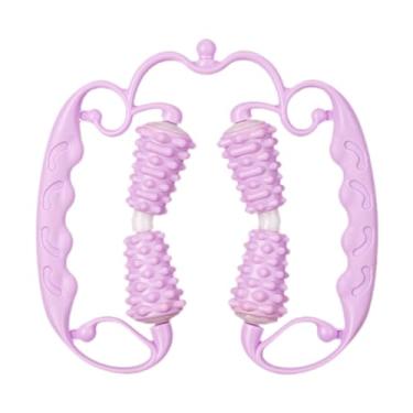 Imagem de harayaa Rolo muscular portátil com 4 rodas, ferramenta de massagem para pernas e fáscia, rolo de massagem para celulite para exercícios, condicionamento, Tolet