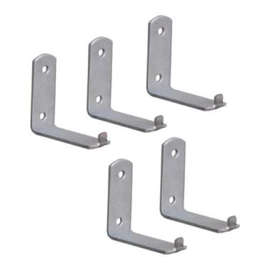 Imagem de Kit 5 Suporte Para Extintor De Incêndio Chapa L 2 Furo 6X5Cm - METASAL