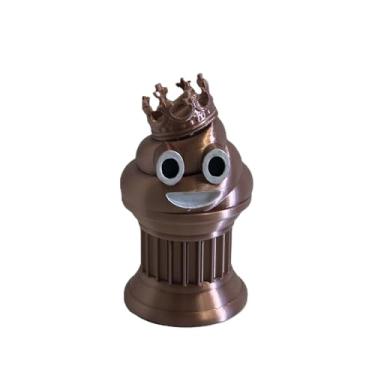 Imagem de Znet3D Troféu Mini King Poop Emoji - Prêmio ou Presente Perfeito - 7,6 cm de altura - Com um Emoji de cocô sólido com uma coroa em um pilar de coluna com olhos brancos e pretos e sorriso branco