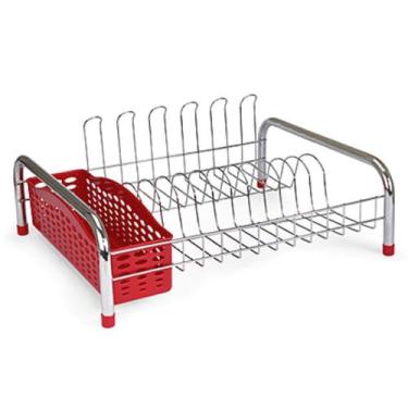 Imagem de Escorredor-secador Estilo C/porta Talher E Copo Vermelho 397-5 - Nique