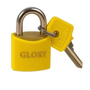 Imagem de Cadeado Colorido Decorado Mala Viagem Academia 25 Mm - Glory, Amarelo