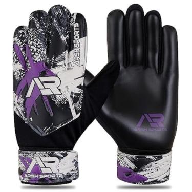 Imagem de Arsh Sports Luvas de goleiro de futebol, luvas de goleiro de futebol para crianças, meninos, jovens, crianças, proteção dupla de pulso ao longo da palma de 4 mm (preto novo, tamanho 2, adequado para 4