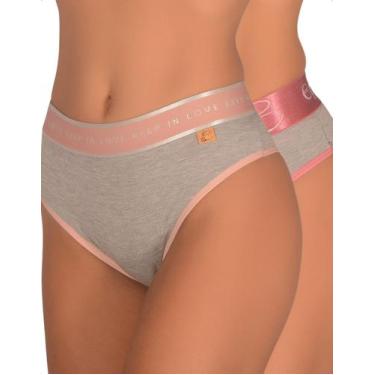 Imagem de Kit 2 Calcinha Cós Alto Elástico Confortável Lingerie Feminina Moda In