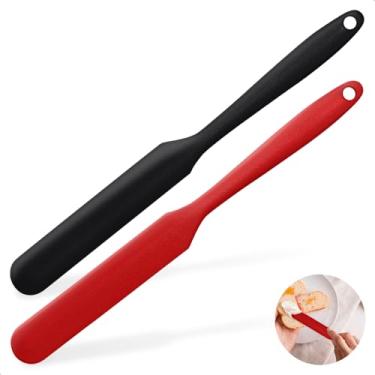 Imagem de Raspador de pote de silicone com cabo longo, espalhador de geleia para manteiga de amendoim, espátula de cozinha para assar e confeitar bolos, espátula de silicone pequena, 2 peças