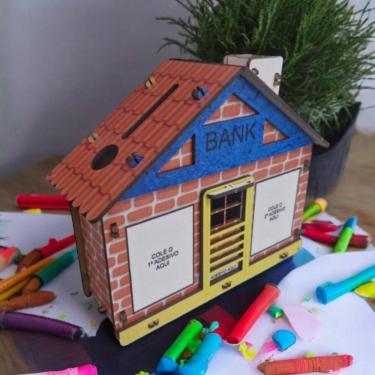 Imagem de Cofre Casa Banco Dinheiro Woodbox Japones Kakebo Desafio K