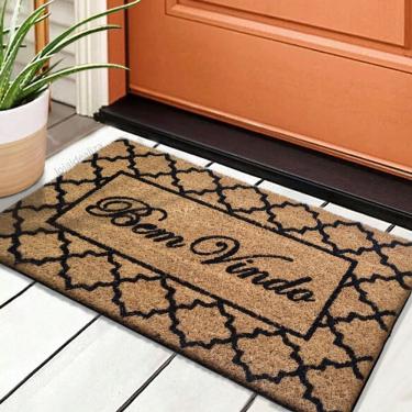 Imagem de 1 Tapete Porta Capacho Fibra Coco Antiderrapante 33x60 E6