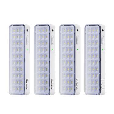 Imagem de Kit 04 Luminárias de Emergência Led Intelbrás Autônoma Lea 31 com 30 Leds Branco Bivolt