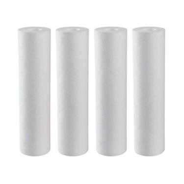 Imagem de Kit 4 Filtro Refil Cartucho Polipropileno Liso 10 1 Micra - Br Fish Aq