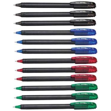 Imagem de Kit 12 Canetas PENTEL Gel Energel Makkuro 0.7mm Ponta Fina (Cores à Es