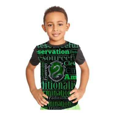 Imagem de Camiseta Infantil Harry Potter Slytherin Ref:396 - smoke, Preto, 10