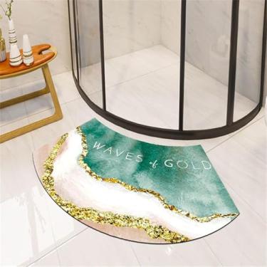 Imagem de Tapete De Banho De Terra Diatomácea Curva, Tapete De Piso Super Absorvente Em Leque, Tapetes De Banheiro De Secagem Rápida, Tapetes De Chuveiro, Banheira Antiderrapante Para Chuv, A, 45 * 90cm