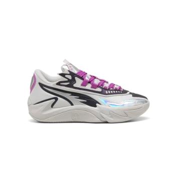 Imagem de PUMA Tênis de basquete infantil unissex Scoot Zeros II (criança grande), Pena cinza/frutas silvestres, 17