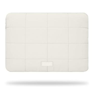 Imagem de Linpr Capa para laptop Puffy 14 polegadas bege fosco, bolsa de transporte à prova d'água para mulheres, capa fofa para computador compatível com MacBook Pro 14 polegadas, MacBook Air M2 M1, Asus/Dell