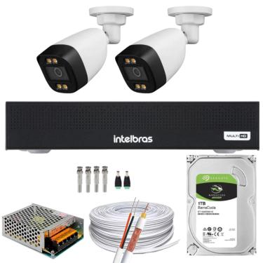 Imagem de Kit 2 Câmeras full Color Dvr Intelbras C/HD 1tb