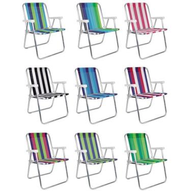 Imagem de Cadeira De Praia Mor Alta De Alumínio Cores Diversas