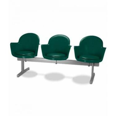 Imagem de Cadeira Em Longarina 3 Lugares Polipropileno Moon Verde