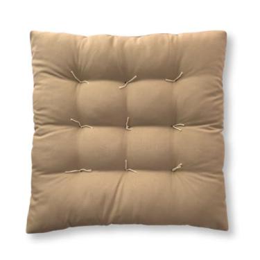 Imagem de Assento Futon 50x50 Almofada Para Cadeira Jantar Banco Pallet Decorativo(Bege)