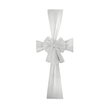 Imagem de Baoblaze Laço de Natal Grande para Guirlanda, Ideal para Festas, Uso Interno e Externo, Decoração de Árvores e Enfeites. Fácil de Instalar, Cinza