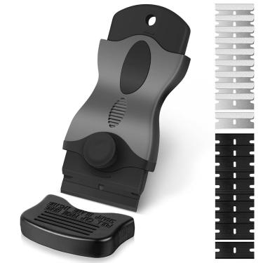 Imagem de Raspador de lâmina de barbear, ferramenta de raspagem de borda única com 20 peças de lâminas de barbear, raspador de tinta para vidro, decalques, tinta, adesivos, etiquetas, calafetagem, adesivo