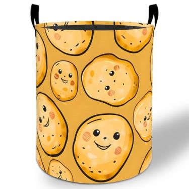 Imagem de Cesto de batata para lavanderia 50 x 40 cm, bonito desenho animado batata dobrável à prova d'água Oxford balde de armazenamento de roupas para quarto, banheiro, quarto de bebê, organizador de