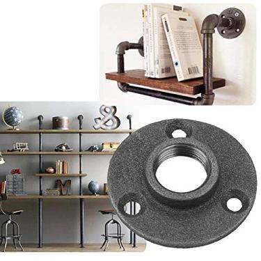 Imagem de ZJchao Flange de Tubo, Encaixe de Tubo Industrial 10pcs Preto Flange de Piso de Ferro Preto BSP de Parede Antiga de Encadeamento BSP (DN20 3/4)