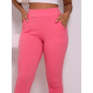 Imagem de Calça Feminina Montaria Skinny Malha Crepe Bolsos Elegante Casual - Lo