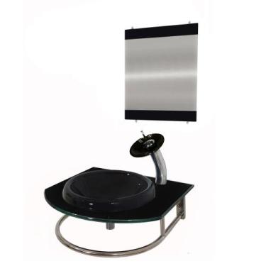 Imagem de Gabinete de Vidro 60cm para banheiro Suécia - EKASA, Preto