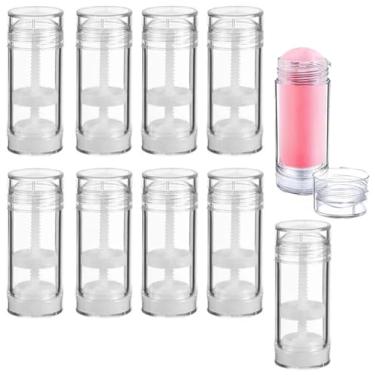 Imagem de Minsily 10 recipientes de desodorante vazios redondos de 30 ml, bastão de enchimento torcido, recipiente de desodorante de 28 g, tubos de protetor labial, frascos de desodorante recarregáveis, faça