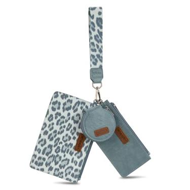 Imagem de Montana West Porta-chaves X Wrangler para mulheres, bolsa dupla, bolsa de pulso com zíper, bolsa para moedas, grande capacidade e fácil de carregar, Jeans