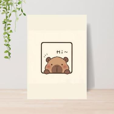 Imagem de Genérico, Quadro Capivaras Fofas A4 | Placa MDF 006