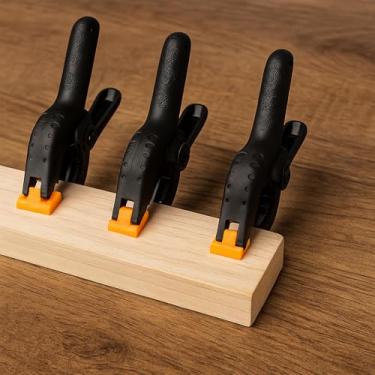 Imagem de 3 braçadeiras de mola de 9 cm para grampos de pano de fundo, grampos de mola de plástico pequenos, clipes resistentes para artesanato, DIY, suporte de pano de fundo, marcenaria, fotografia, estúdios