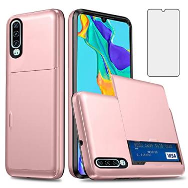 Imagem de Asuwish Capa de telefone para Huawei P30 com protetor de tela de vidro temperado e porta-cartão de crédito capa carteira acessórios de celular híbrido rígido Havaí P 30 ELE-L29 mulheres homens ouro