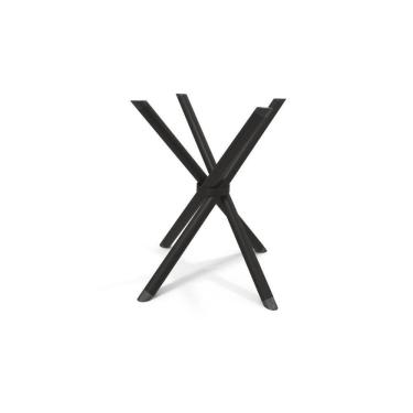 Imagem de Base Mesa De Jantar Volga M008 Aço Cromado Sem Tampo Preto Fosco Kappesberg