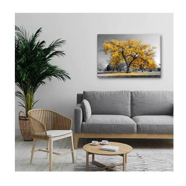 Imagem de Quadro Paisagens e Natureza Arvore Amarela C- Moldura Dourada e Vidro Tamanho 100 X 70cm